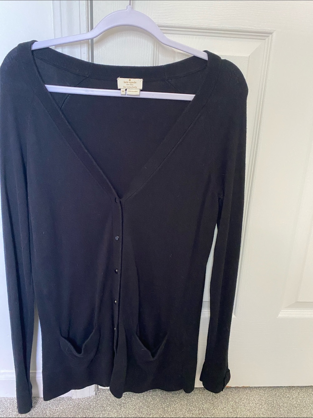 kate spade black button up sweater